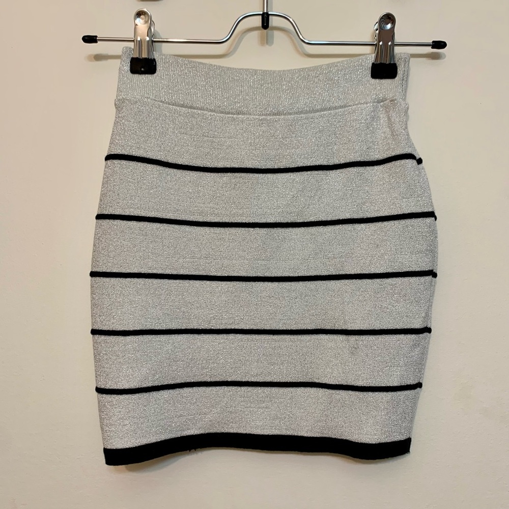 Black and white stripes skirt